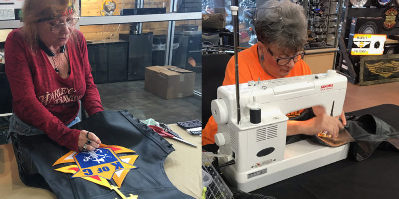 Sewing Knights on Bikes-Dallas Patches